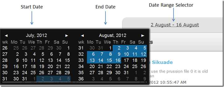 Timeline Date Range Selector